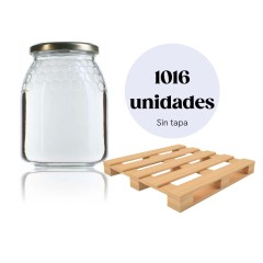 Pallet 1016ud. Glass jars 1kg - Mouth 77mm HONEY PACKAGING