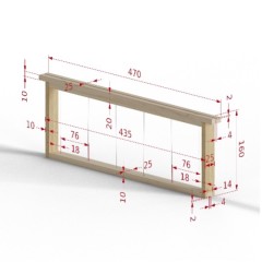 Cuadro media alza Dadant Blatt 47x16cm COLMENAS