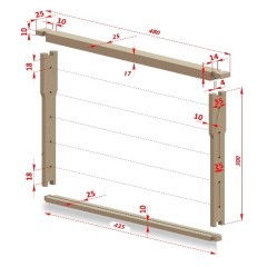 Dadant US hoffman frame Premium wired, tightened with eyelet Beehive frames