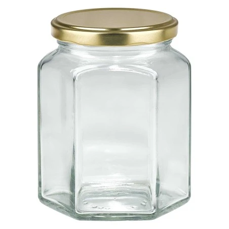 Hexagonal Glass Jar 288 ml Honey Crystal Jars