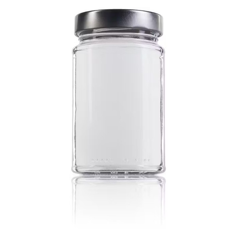 Glass Jar Aura 370 High mouth TO63 Deep - Packs 25 u. Honey Crystal Jars