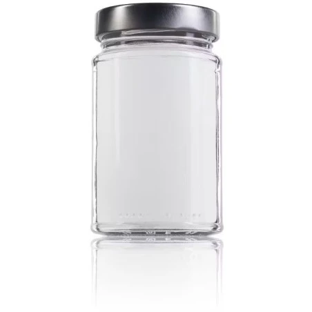 Glass Jar Aura 370 High mouth TO63 Deep - Packs 25 u. Honey Crystal Jars