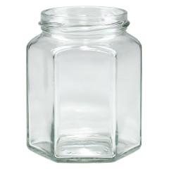 Hexagonal Glass Jar 288 ml TO63 - Pack 30 units Honey Crystal Jars