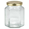 Hexagonal Glass Jar 288 ml TO63 - Pack 30 units Honey Crystal Jars