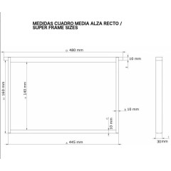 Cuadro media alza de madera (recto) COLMENAS