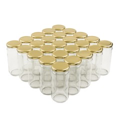 Pot de miel 1kg lisse V720 TO77 - Packs 25 unités Pots en verre pour miel