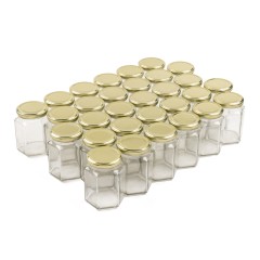 Pot hexagonal en verre de 288 ml TO63 - Pack 30 unités