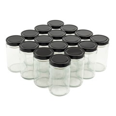 High Mouth Glass Jar Aura 720ml TO82 - Packs 16 u. Honey Crystal Jars